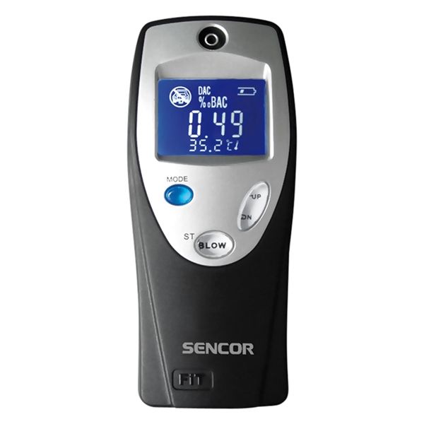 Tester alkoholu digitální SENCOR SCA-BA02, rozsah měření 0,1 - 1,5‰ BAC promile, displej, 3x1,5V AAA