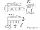 Spínač DIP SWITCH SW04 do DPS, ON-OFF 4x spínací kontakt, do desky plošného spoje