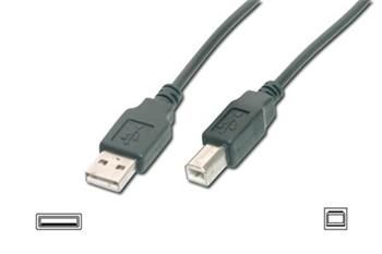 Kabel USB 2.0 A samec na B / samec TISKÁRNA, 2x stíněný, černý, 1m, Pro připojení externích USB zařízení (např.skeneru nebo tiskárny)
