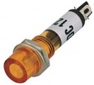Kontrolka s LED diodou 12V DC oranžová do panelu montážní otvor @7mm