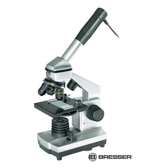 Mikroskop Bresser Junior 40x - 1024x, USB výstup, v kufříku, horní i dolní LED
