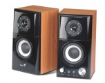 Reproduktory k PC Genius SP-HF 500A, dvoupásmové, 2.0, 2x 7W, černé/dřevo, - 100 Hz - 20 kHz 