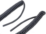 Kabel spirální kroucený  3x0,75mm2 délka 0,5m - 2m černý, průřez 3x1mm2; PUR polyuretan; černá; 300/500V; 0,5m; 2m; Třída:5