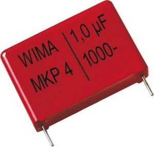 Kondenzátor fóliový MKP10 1µF/1600V RM37mm vysokofrekvenční obvody, časovací a oscilační obvody.