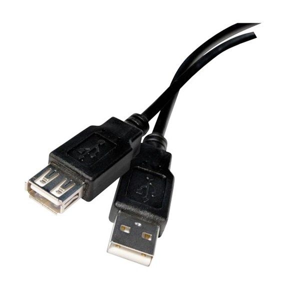 Kabel USB 2.0 A konektor - A konektor, délka 2m, A/M - A/F, pro nabíjení, datové připojení telefonu, tabletu, počítače apod.