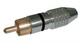 Konektor CINCH vidlice na kabel kov nikl pr.6mm černý II