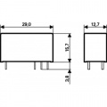 RELÉ relé s cívkou F4301-230V, 1 x přepínací kontakt 230VAC; 10A/250VAC; 28kΩ