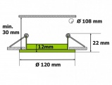 LED mini panel podhledový 6W, 490-510lm, 4500K denní bílá, tenký, kulatý, do podhledu + trafo 230V