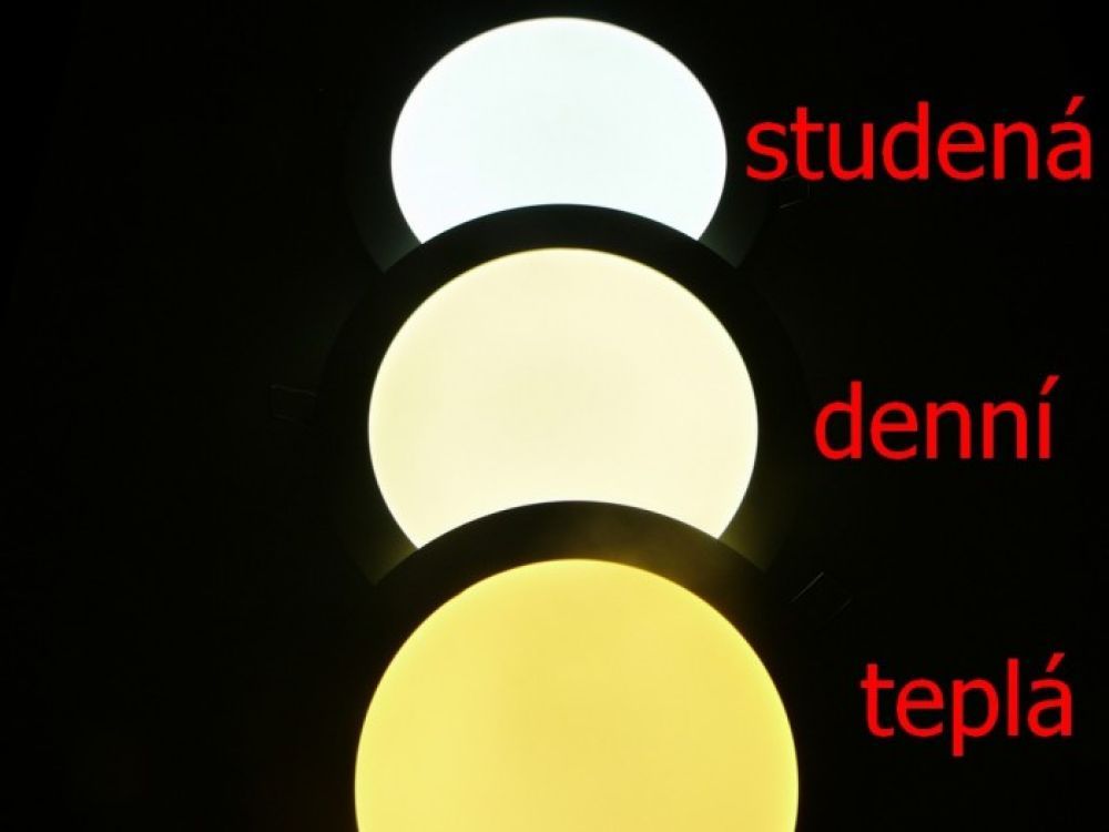 LED mini panel podhledový 6W, 450-510lm, studená, denní, teplá bílá, tenký, kulatý, do podhledu + trafo 230V - Teplá bílá 2800K