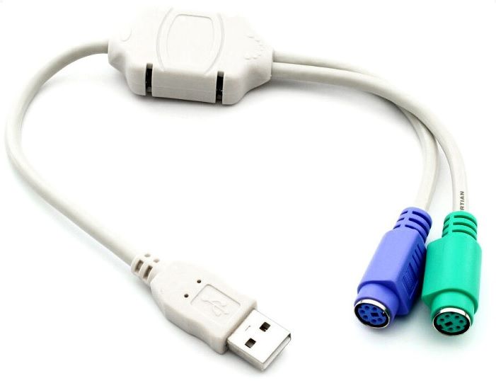 Redukce kabel 30cm pro připojení USB myši a klávesnice na PS/2 port. Koncovky: - 2x PS/2 samice; - 1x USB A samec