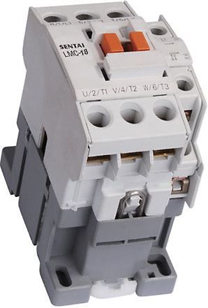 Stykač GMC-18 3x400V/18A 3P na DIN lištu, 1× pomocný kontakt: rozpínací