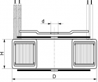 Toroidní síťový transformátor, 2x40V 3,75A 230V AC @118mm, výška 58mm
