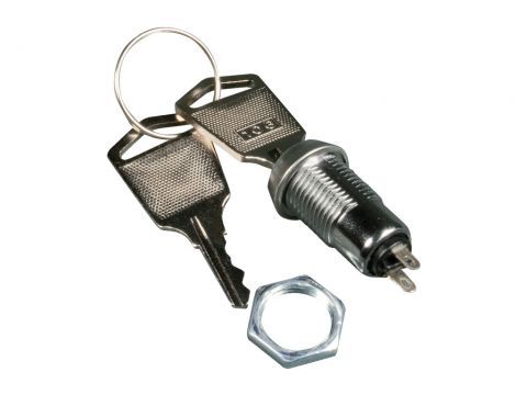 Vypínač na klíč P-B0830, spínací kontakt 1x 0,5 A/60 Vac, montážní otvor @12mm