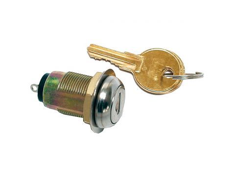 Vypínač na klíč P-B0880, 1x spínací kontakt 2A/250V (4A/125V), montážní otvor 19mm