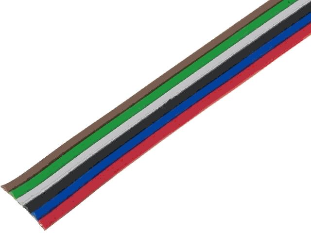 Kabel plochý PNLY0,75-6 CN barevný PVC 6-žilový 0,75mm2 licna