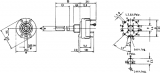 Přepínač otočný DS4/3-BPS 4x3 polohy pájecí do plošného spoje