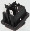 Přepínač vypinač kolébkový ON-OFF B442-BK01 2pol./4pin,  250V/16A černý, fastony
