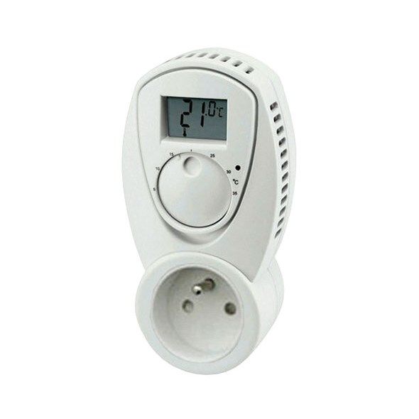 Termostat zásuvkový pokojový TZ33, 5-35 °C, do zásuvky, funkce regulace teploty - hlídání (termostat), s displejem, manuální nastavení teploty
