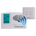 Digitální programovatelný bezdrátový termostat AVANSA 2007 TX , Modré EL podsvícení displeje, Nastavení komfortní a úsporné teploty, Ochrana proti zamrznutí, pokojový