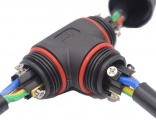 Kabelová spojka T IP68, 500V, 25A, průřez vodičů 2,5mm2, průměr kabelu 4-8mm