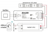 LED ovladač-stmívač dimLED PR 1KRF přijímač 5-36V, 1x8A (12V/96W, 24V/192W) k dálkovým ovladačům řady dimLED