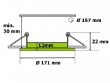 LED panel LN12 12W kulatý do podhledu + trafo 230V vyberte variantu, průměr @171mm