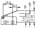 Mikrospínač s páčkou MARQUARDT 1050.5202 SPDT; 5A/250VAC; OFF-(ON), 19.8 x 6.4 x 10mm	