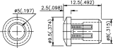 Objímka RTF5010 pro LED diody @5mm plastová, jednodílná, do panelu