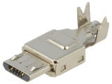 USB micro (mikro) konektor 941, zástrčka, PINů: 5samec, pájecí verze 2.0, telefon, tablet, náhradní, na kabel