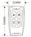 4-KANÁLOVÝ RF VYSÍLAČ DÁLKOVÉHO OVLÁDÁNÍ T336B, kmitočet 433MHz