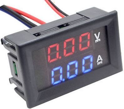 Digitální LED diodový panelový stejnosměrný Ampérmetr / voltmetr panelový 10A / 100V DC