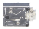 Konektor Jack 3.5 mm plast do DPS plošného spoje, samice - se závitem a rozpínacími kontakty