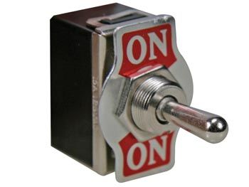 Přepínač páčkový 3pol./6pin (ON)-OFF-(ON) JS511G 250V/10A, aretace na středu, v krajních polohách bez aretace (impuls), změna směru, 2x přepínací kontakt