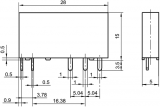 RELÉ HF41F/024-ZS, 1 x přepínací kontakt 6A, 24V DC rozměry