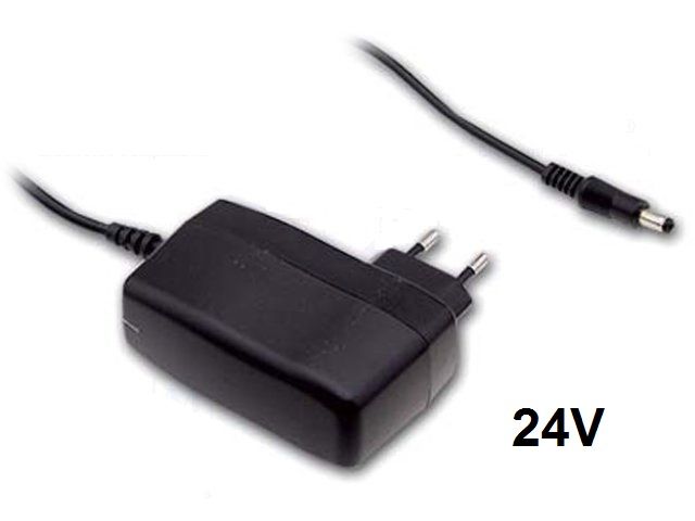 Síťový napájecí zdroj-pulzní 24V DC/2,5A/230V AC 60W MEAN WELL SGA60E24-P1J stabilizovaný adaptér s pevným výstupním napětím, KONEKTOR 5,5 / 2,1 mm, zásuvkový