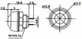 Tlačítkový spínač přepínač tlačítko kul. OFF-(ON) M11 bez aretace střed černý