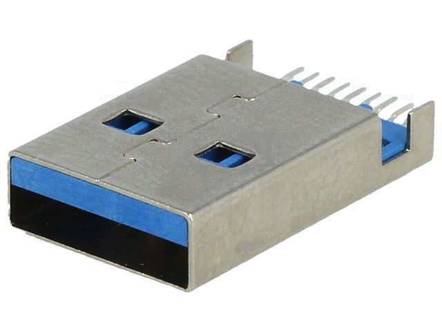 USB-A-VK konektor přímý vidlice přímá USBA-LPO3.0/SMD, Zástrčka; USB A; na PCB; SMT; vodorovné; vyosené vývody; V: USB 3.0  ROH