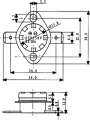 Termostat teplotní bimetalový H-070 NC-rozepínací vratný 70°C 10A/250V-náhradní díl na fastony