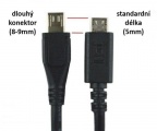 Kabel USB USB 2.0 A (M) / USB 2.0 Micro 8mm B (M), 1.8m, konektor dlouhý 8-9mm, pro odolné telefony, tablety, silnější měděné vodiče AWG24, dvojité stínění