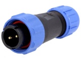 DC napájecí konektor SP1310/P2I zástrčka; vidlice; SP13; PIN:2; IP68; 4÷6,5mm; 13A; pájení; na kabel, univerzální rozpojitelný, vodotěsný