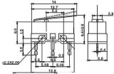 Mikrospínač mini s páčkou (12V), 3 piny