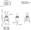 Přepínač páčkový R13-5 2-polohy/2pin ON-OFF 12VDC/20A konektory Faston 6,3x0,8mm