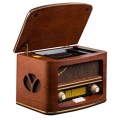 Radio ROADSTAR HRA-1500MP RETRO, FM rádio tuner analogový, třešeň, s MP3/CD/CD-R/CD-RW přehrávačem, tuner AM/FM,  2 širokopásmové reproduktory, podsvícená stupnice stanic,  napájení 230V,  Vstup AUX-i