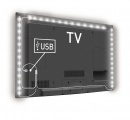USB TV náladové osvětlení, LED pásek, 180 cm, studená bílá, 192 lm, za TV, napájení USB 5V přímo z televize