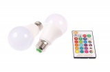 LED žárovka RGBW 5W E27 230VAC, úhel svitu 360°+ dálkové ovládání