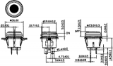 Tlačítko spínací OFF-ON T527B-G-IP65 podsvícené zelená 230V - do otvoru @20,2mm, s aretací 6A/250VAC, 2x spínací kontakt, SPST-NO, voděodolné, kryté, vodotěsné