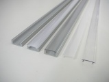 AL-hliníková lišta-profil N8 stříbrný nástěnný 19x8mm pro LED pásek + kryt plexi k montáži přisazením délka 1m - 