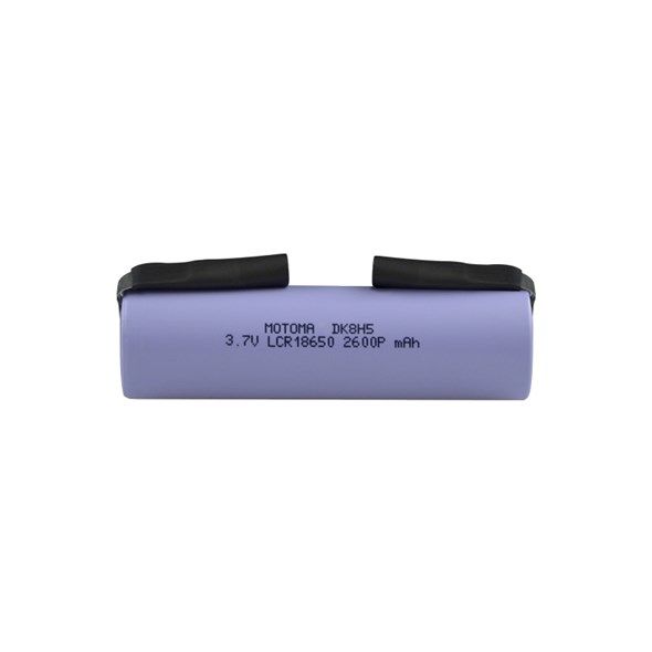 Baterie Lithiová, akumulátor, nabíjecí článek Li-Ion LCR18650 3,7V/2600mAh s vývody, rozměr @18mm x 65mm MOTOMA