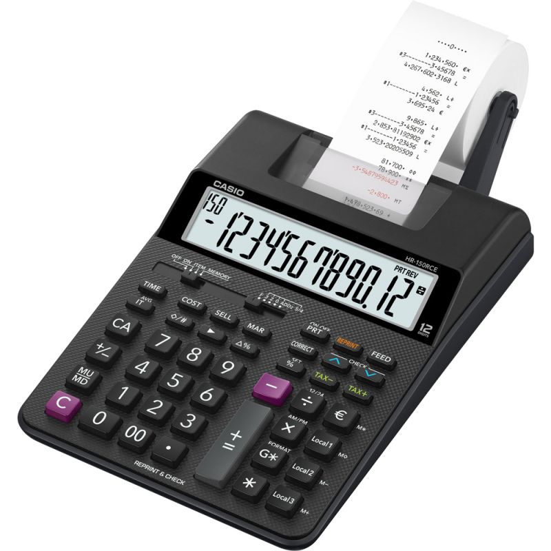 Kalkulátor s tiskem CASIO HR 150 RCE, stolní, kancelářská
