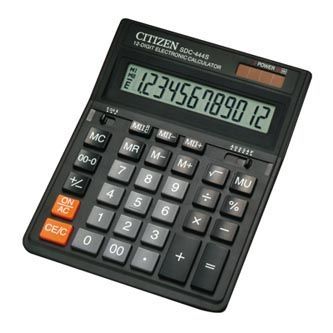 Kalkulátor stolní CITIZEN SDC444S 12 místný display, velká konstrukce, rozměr 153x199x31mm